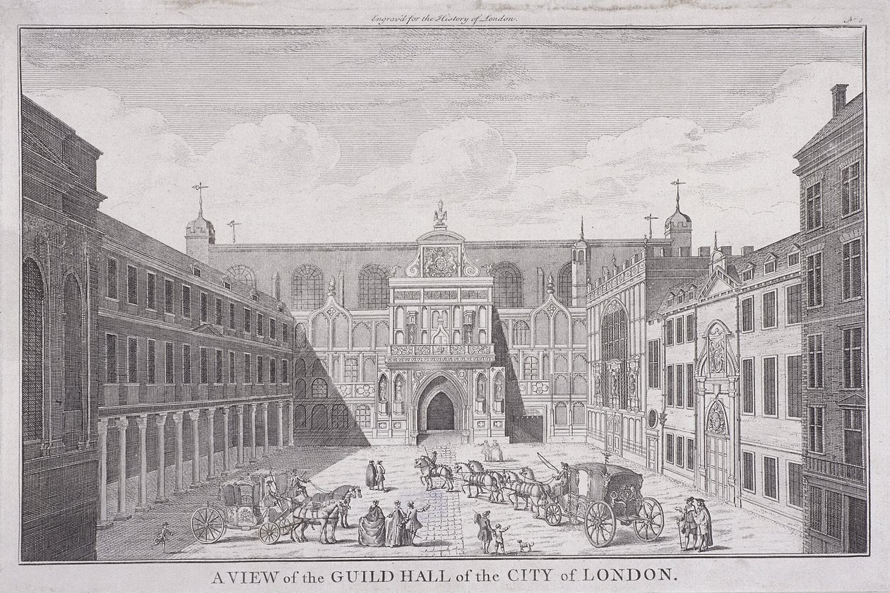 Guildhall, London, 1820 by John Chessell Buckler