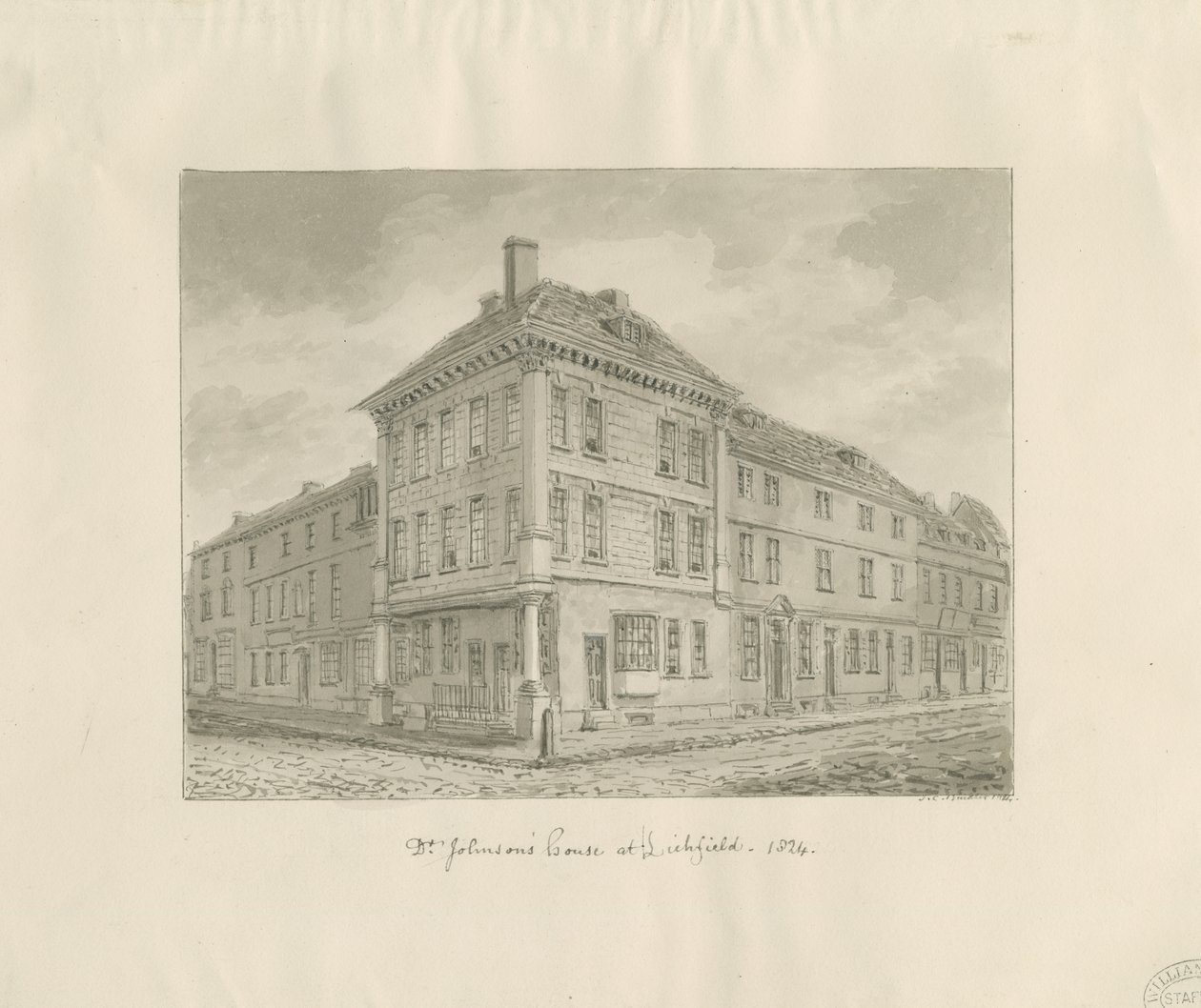 Lichfield - Birth-place of Dr. Johnson by John Chessell Buckler