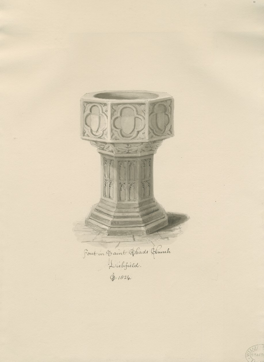 Lichfield - Font in St. Chad