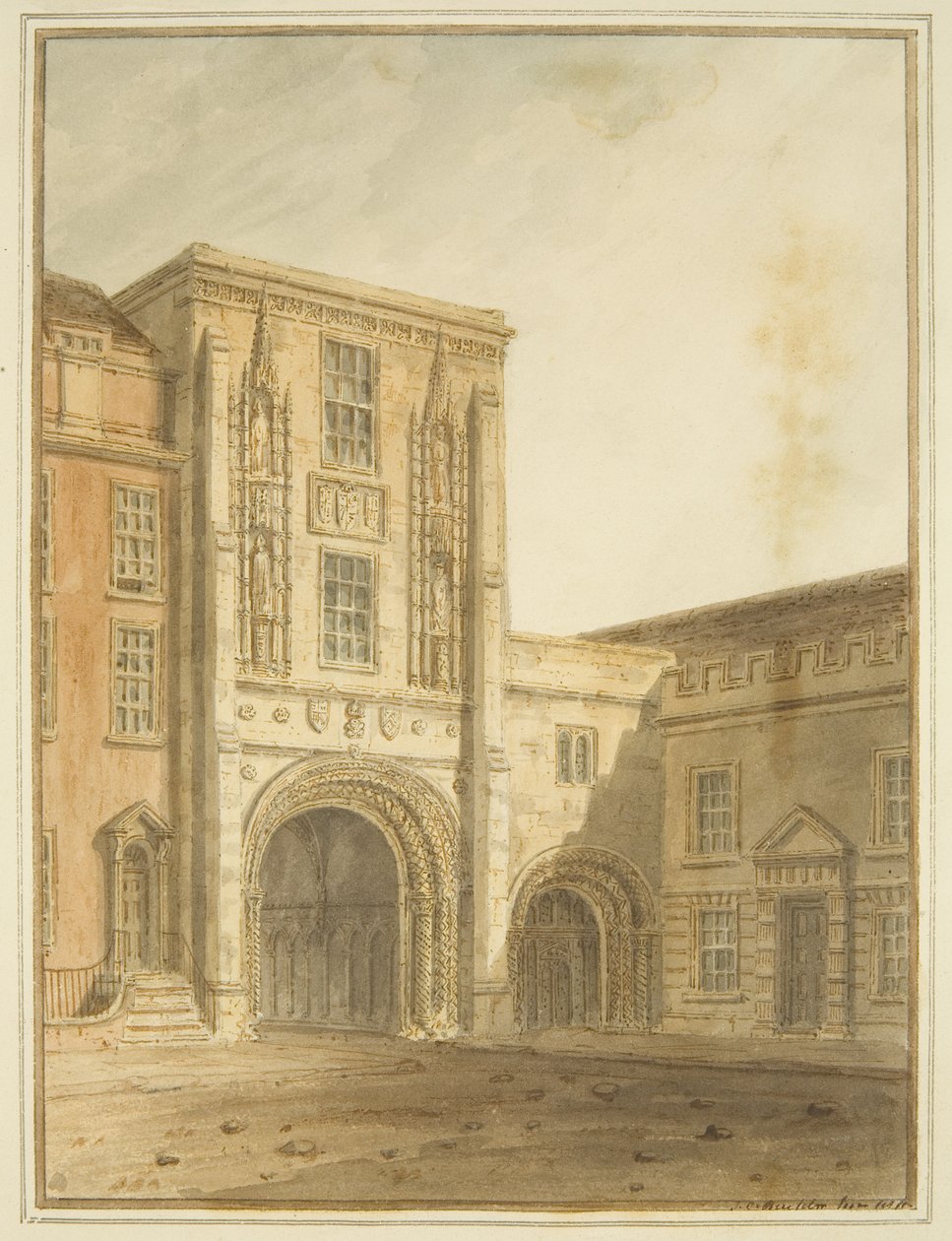 North View of the College Gateway by John Chessell Buckler