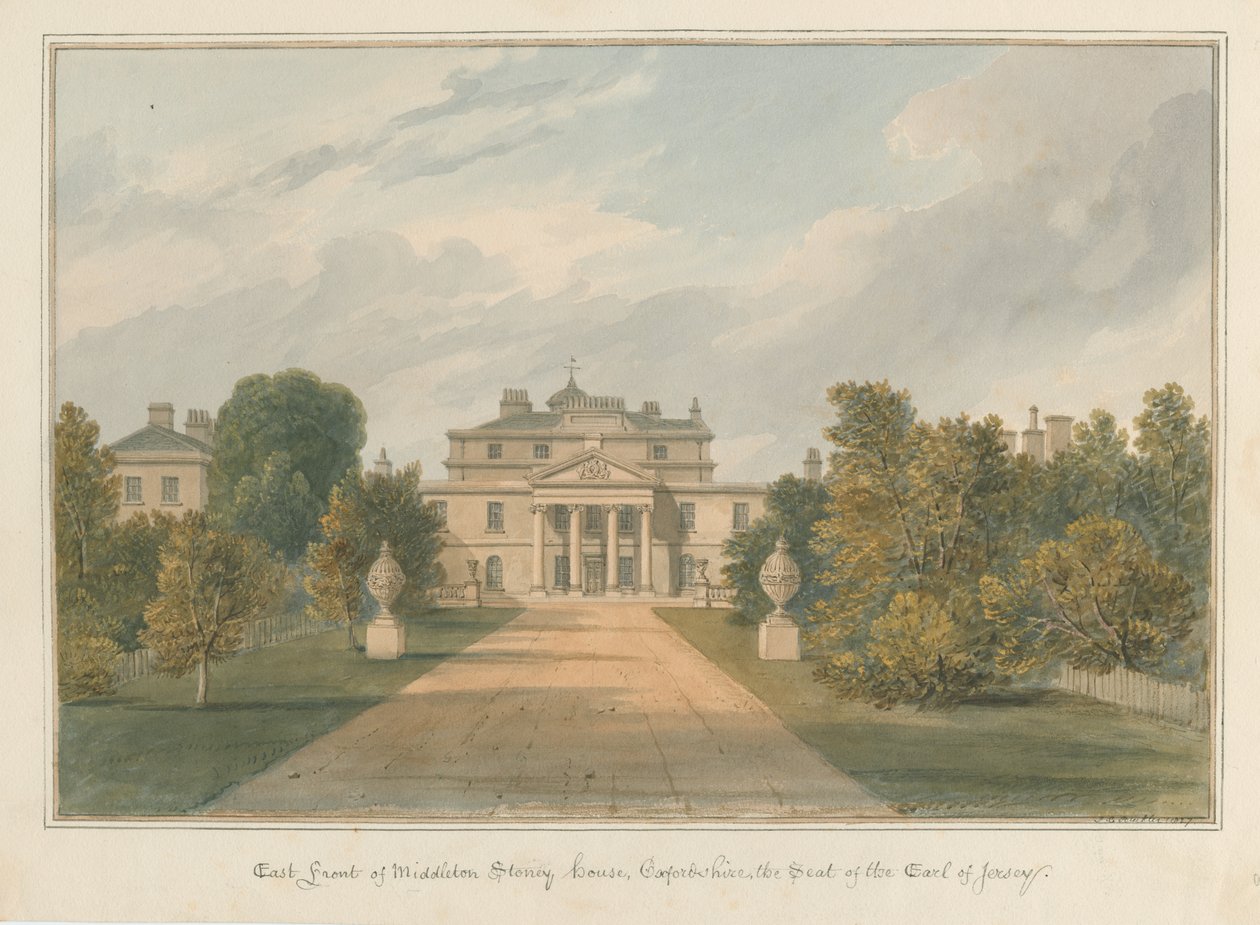Oxfordshire - Middleton Stoney House, 1827 by John Chessell Buckler