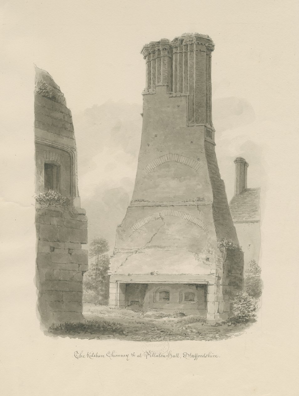 Pillaton Hall - Kitchen Chimney by John Chessell Buckler
