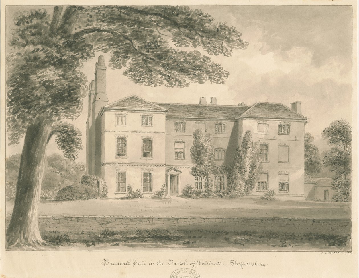 Wolstanton - Bradwell Hall by John Chessell Buckler