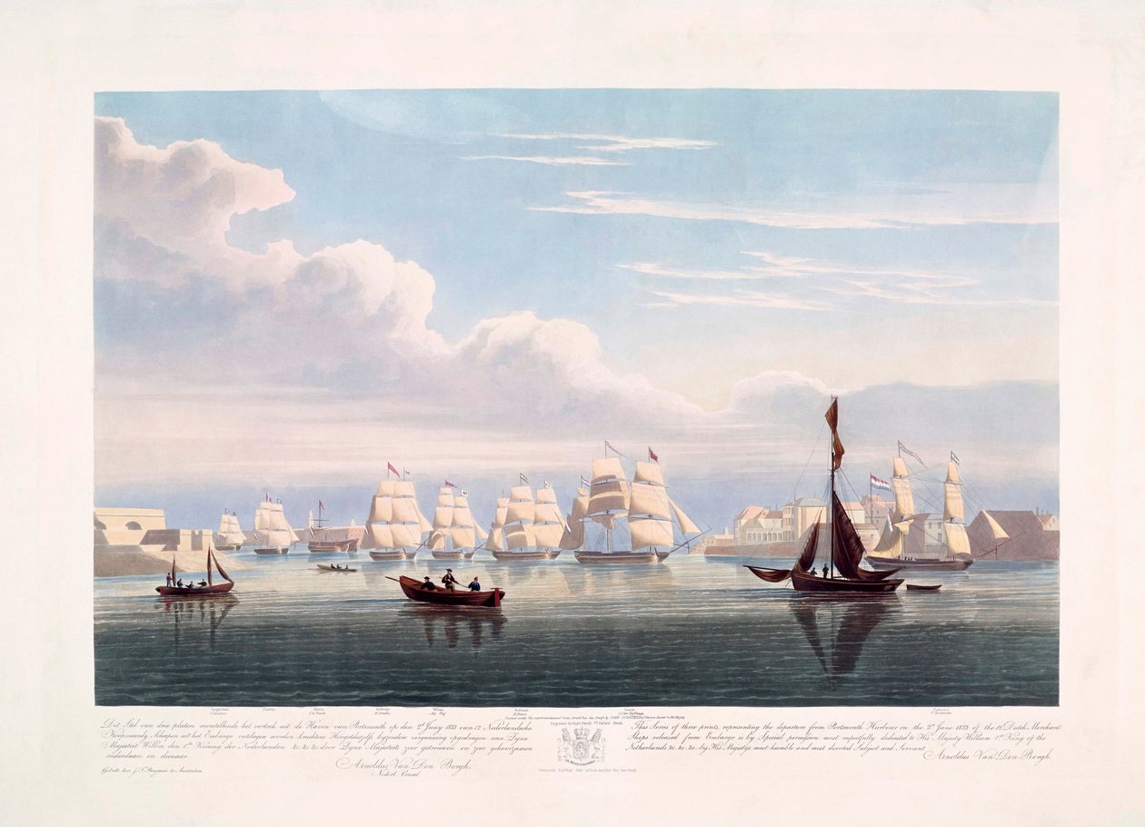 Dutch Merchant Ships Leaving Portsmouth, June 2 by John Christian (after) Schetky