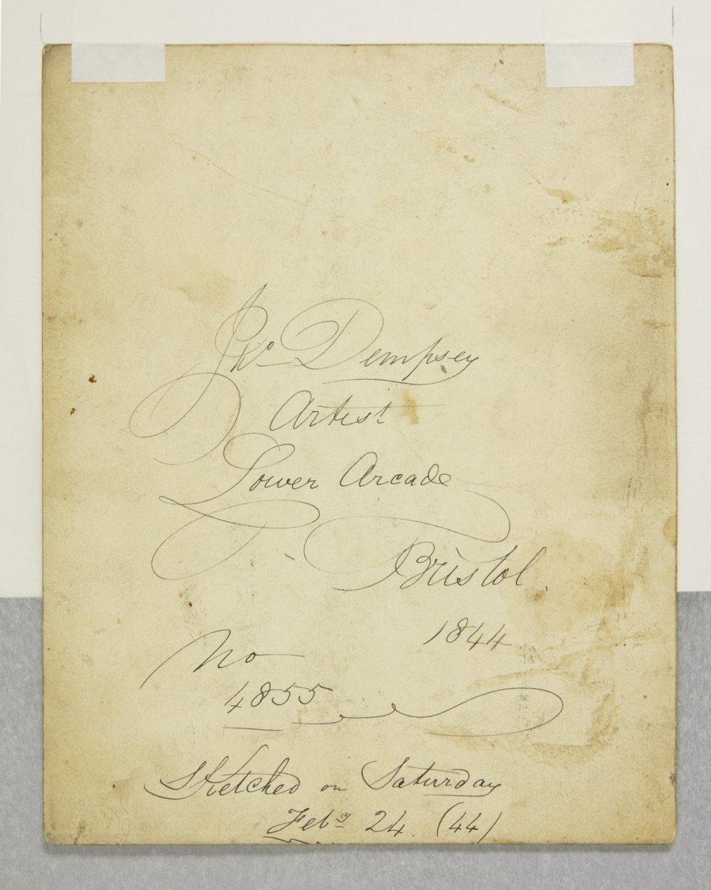Portrait of a Youth, verso by John Church Dempsey
