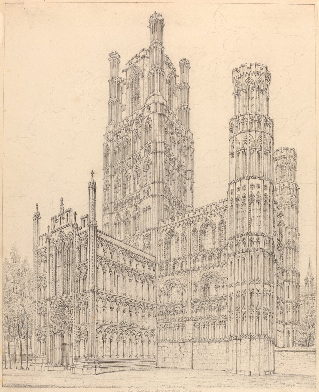 Ely Cathedral, Cambridgeshire, S.W. View by John Coney