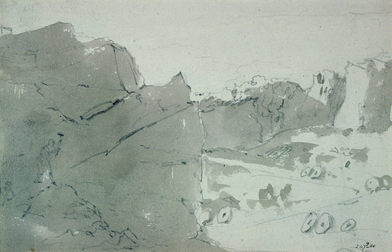 A Quarry for Mill-stones in Derbyshire, 1801 by John Constable