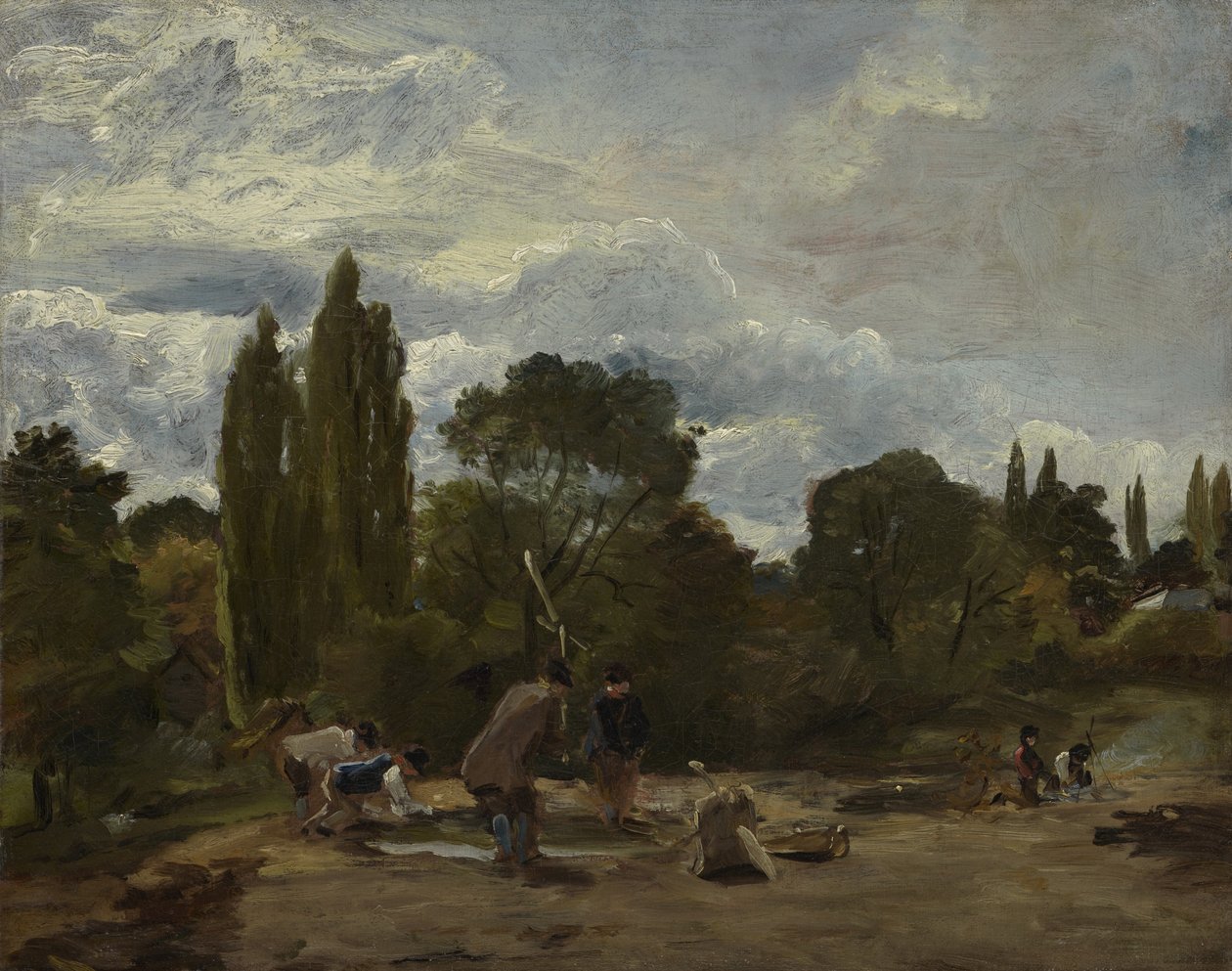 Flailing Turnip-heads, East Bergholt by John Constable