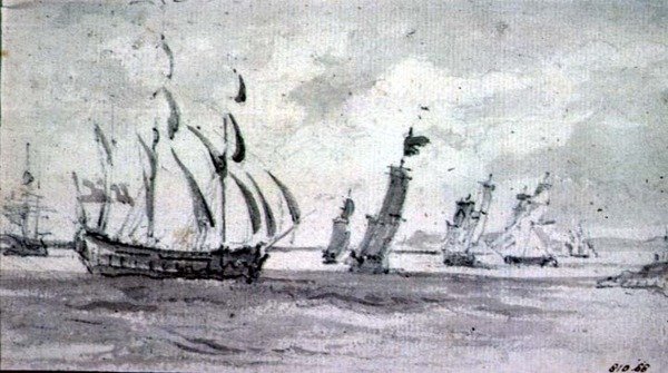 Shipping in a Breeze in the Thames or Medway by John Constable