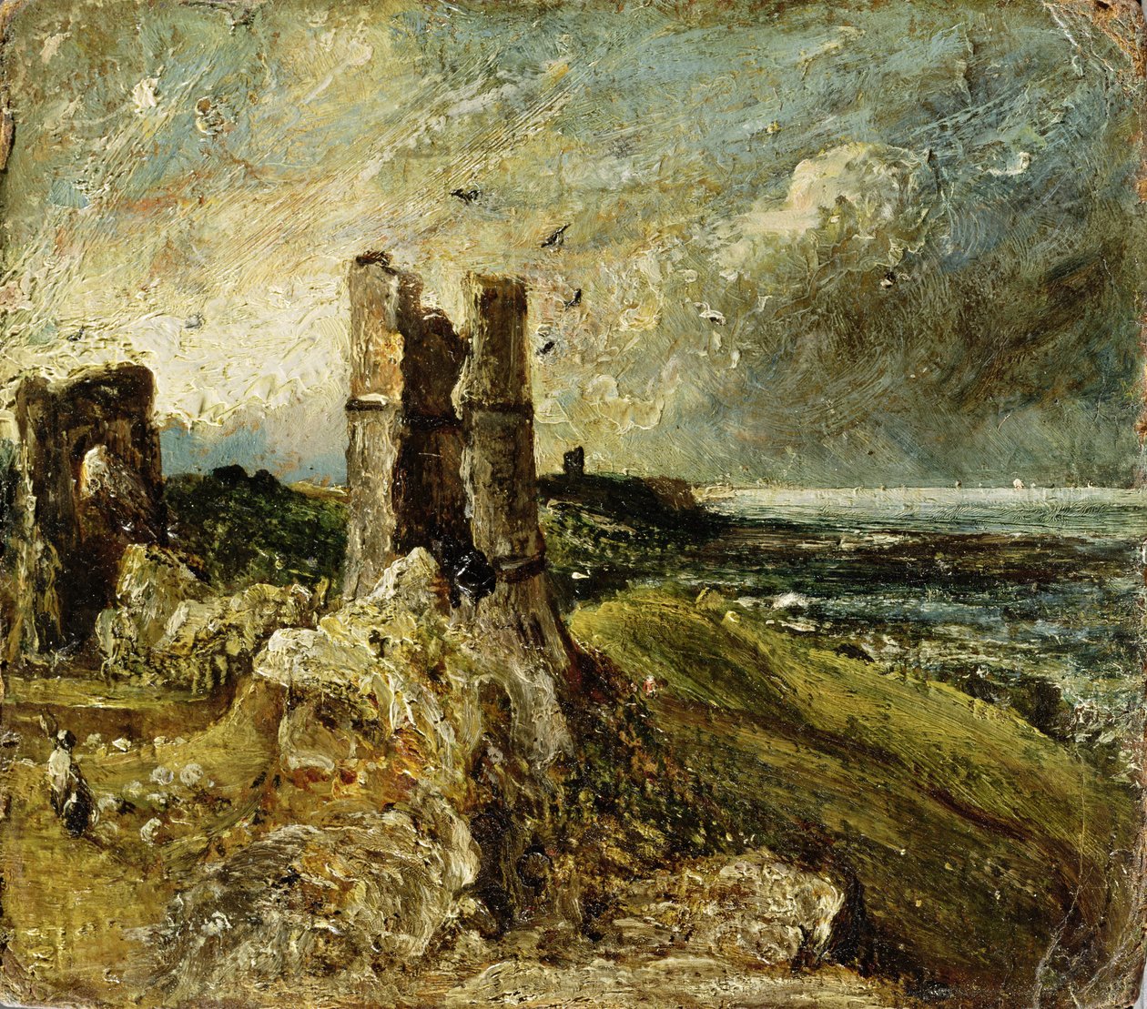 Sketch of Hadleigh Castle (recto) by John Constable