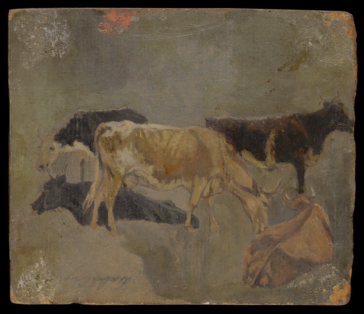 Study of Five Horned Cattle (Verso) by John Constable