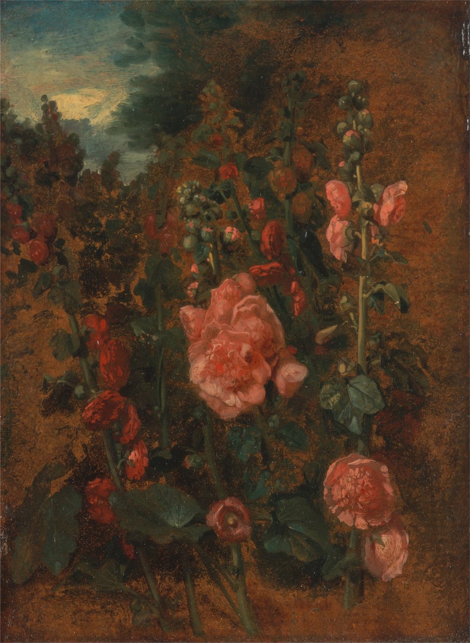 Study of Hollyhocks by John Constable