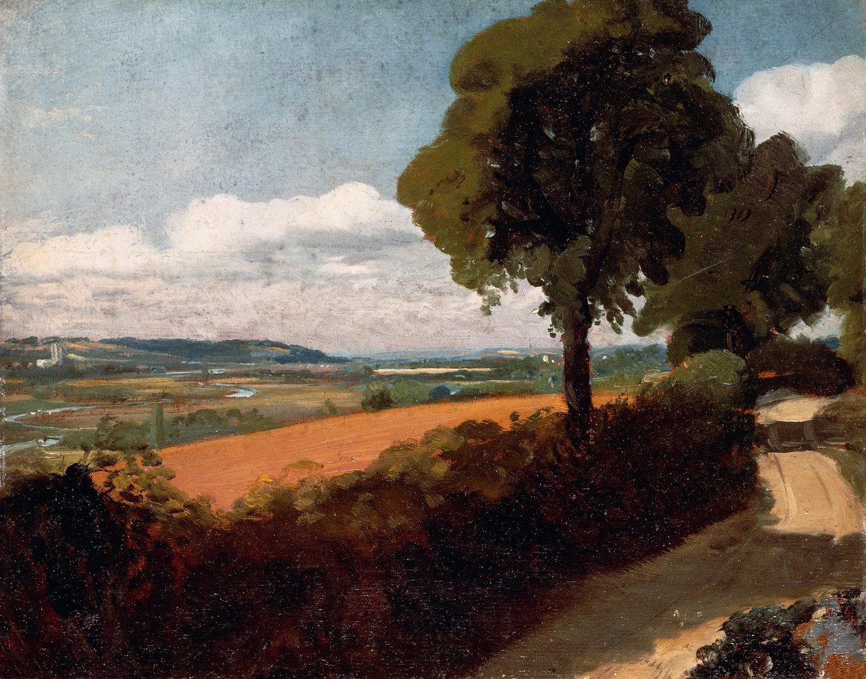 View from a Road Leading to East Bergholt by John Constable