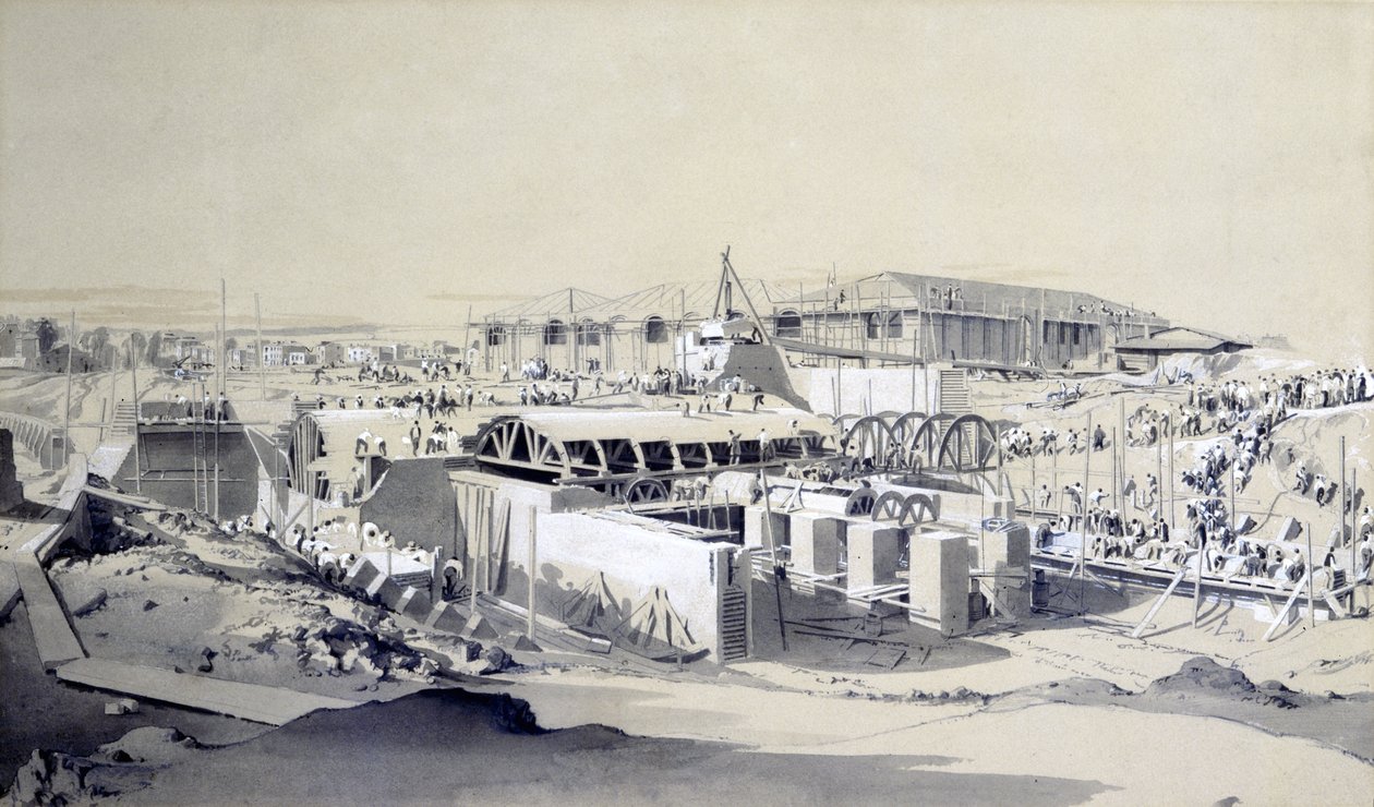 Building the Stationary Engine House, Camden Town, 26th April 1837 by John Cooke Bourne