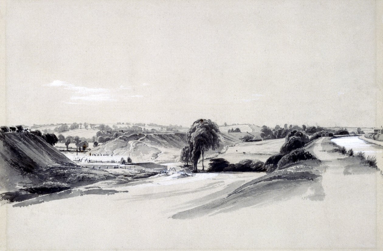 Making and embankment, Bugbrooke, 10th July 1837 by John Cooke Bourne