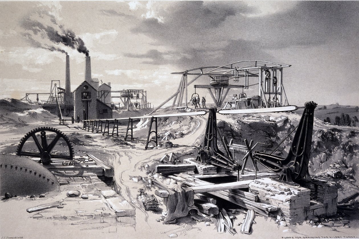 Pumps, ventilating shaft, Kilsby Tunnel, Northamptonshire, 15th July 1837 by John Cooke Bourne