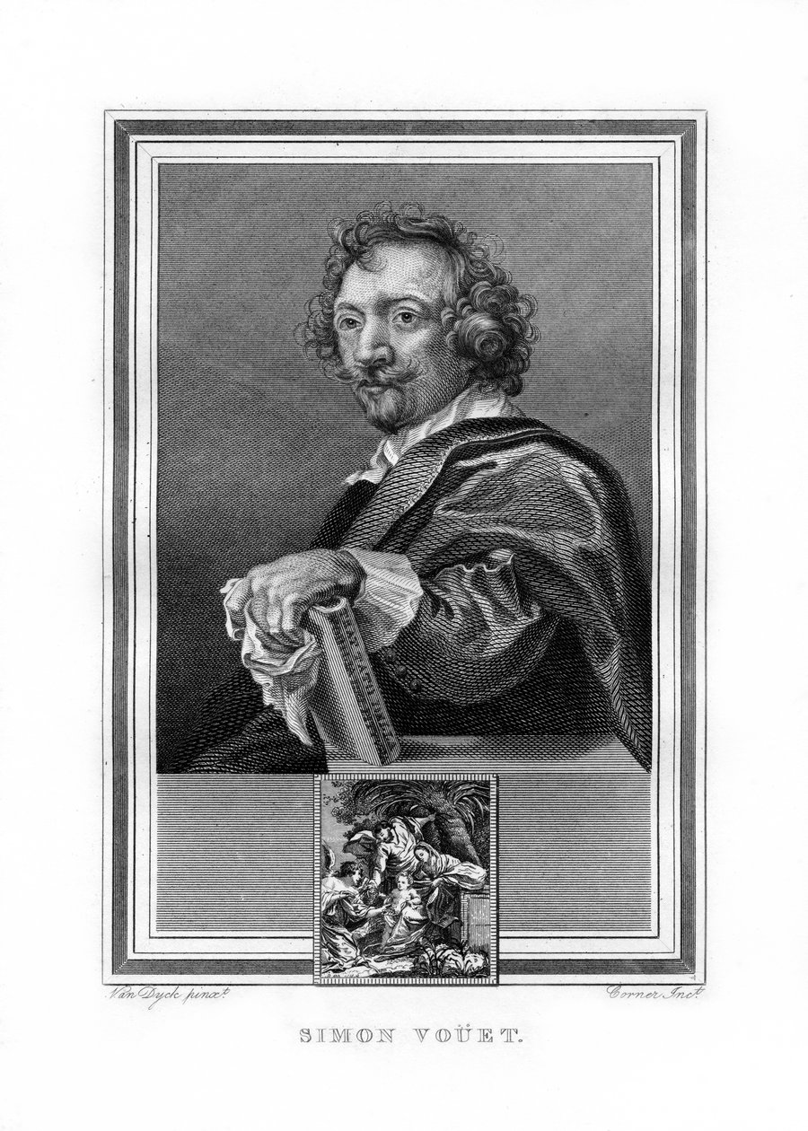 Simon Vouet, French Baroque era painter, 1825 by John Corner