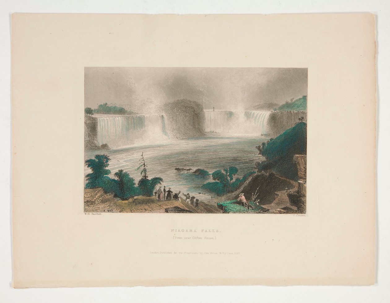 Niagara Falls (From near Clifton House), illustration for Nathaniel Parker Willis by John Cousen