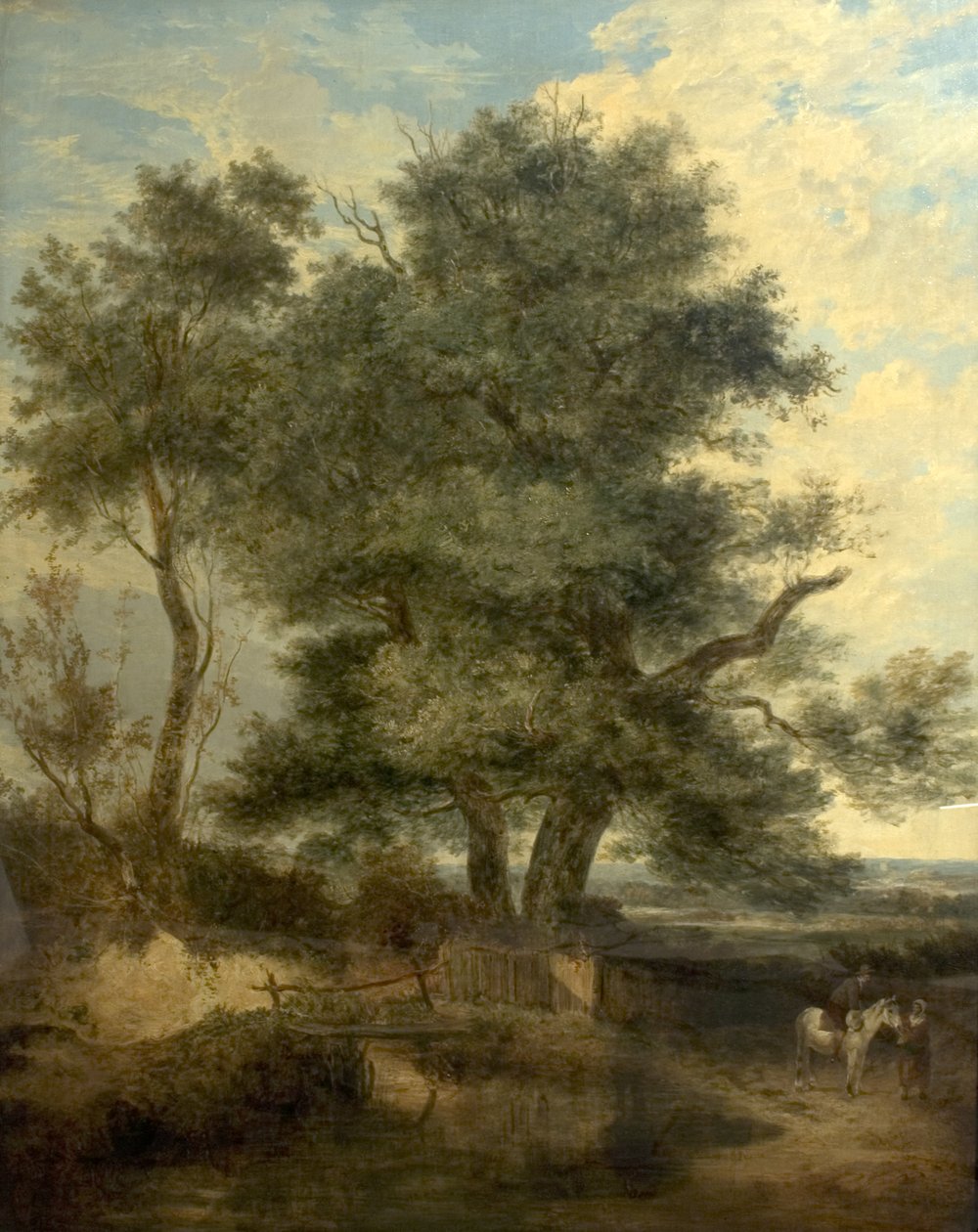 Trees by a Brook (The Willow Tree, a Horseman and a Woman on a Road) by John Crome