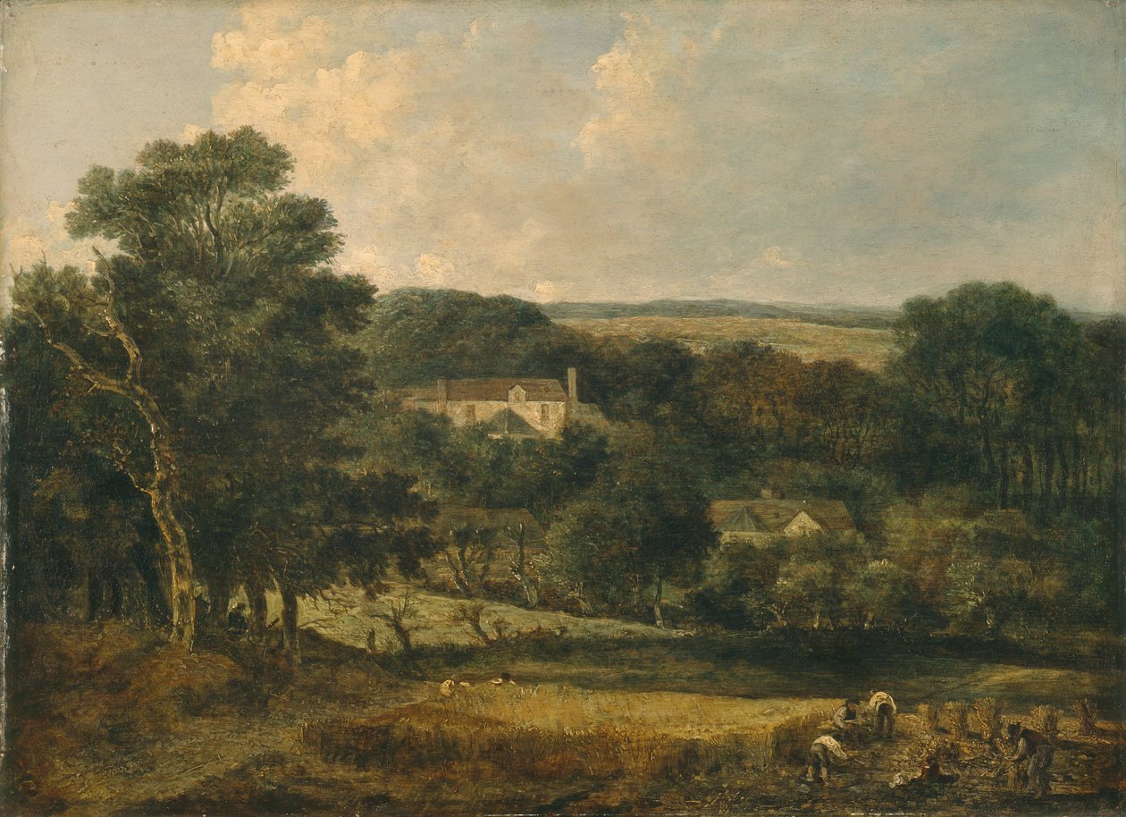 View Near Norwich With Harvesters by John Crome