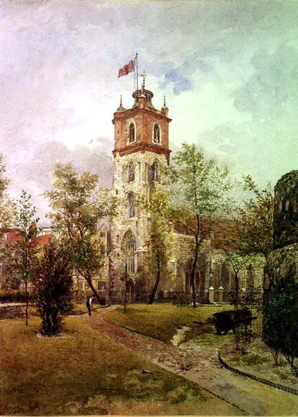 South west view St. Giles, Cripplegate by John Crowther