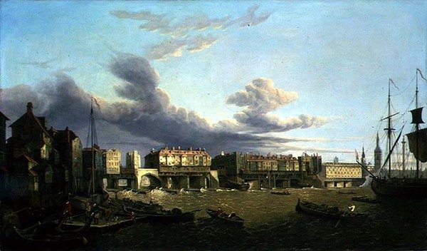 View of Old London Bridge as it was in 1747 by John Dean Paul