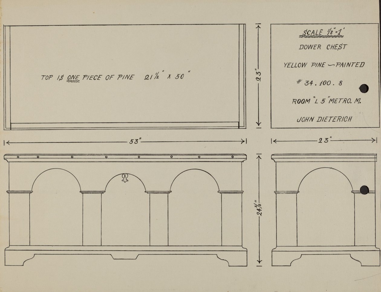 Pa. German Dower Chest by John Dieterich