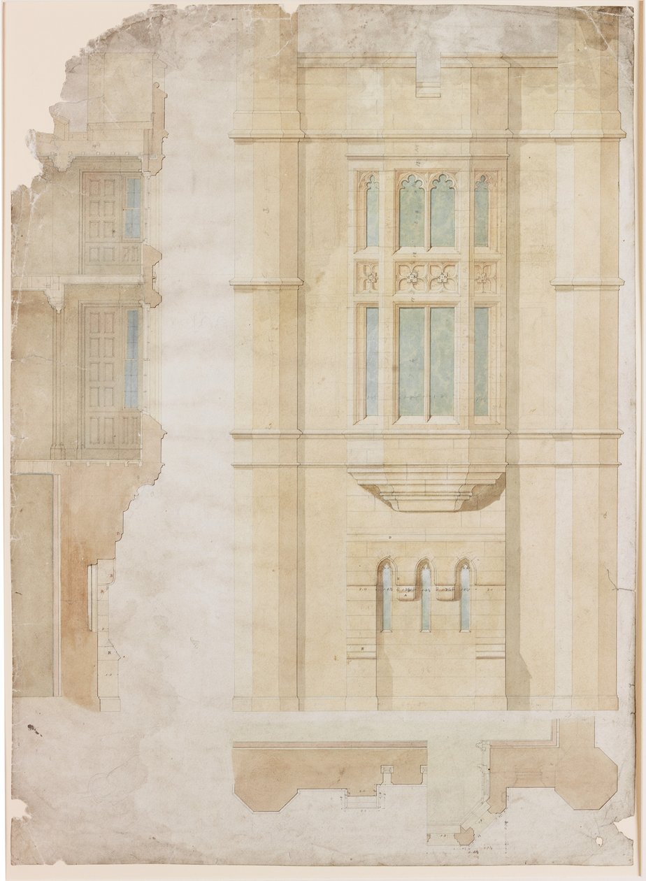 Design for Oriel Window, Holme Eden by John Dobson