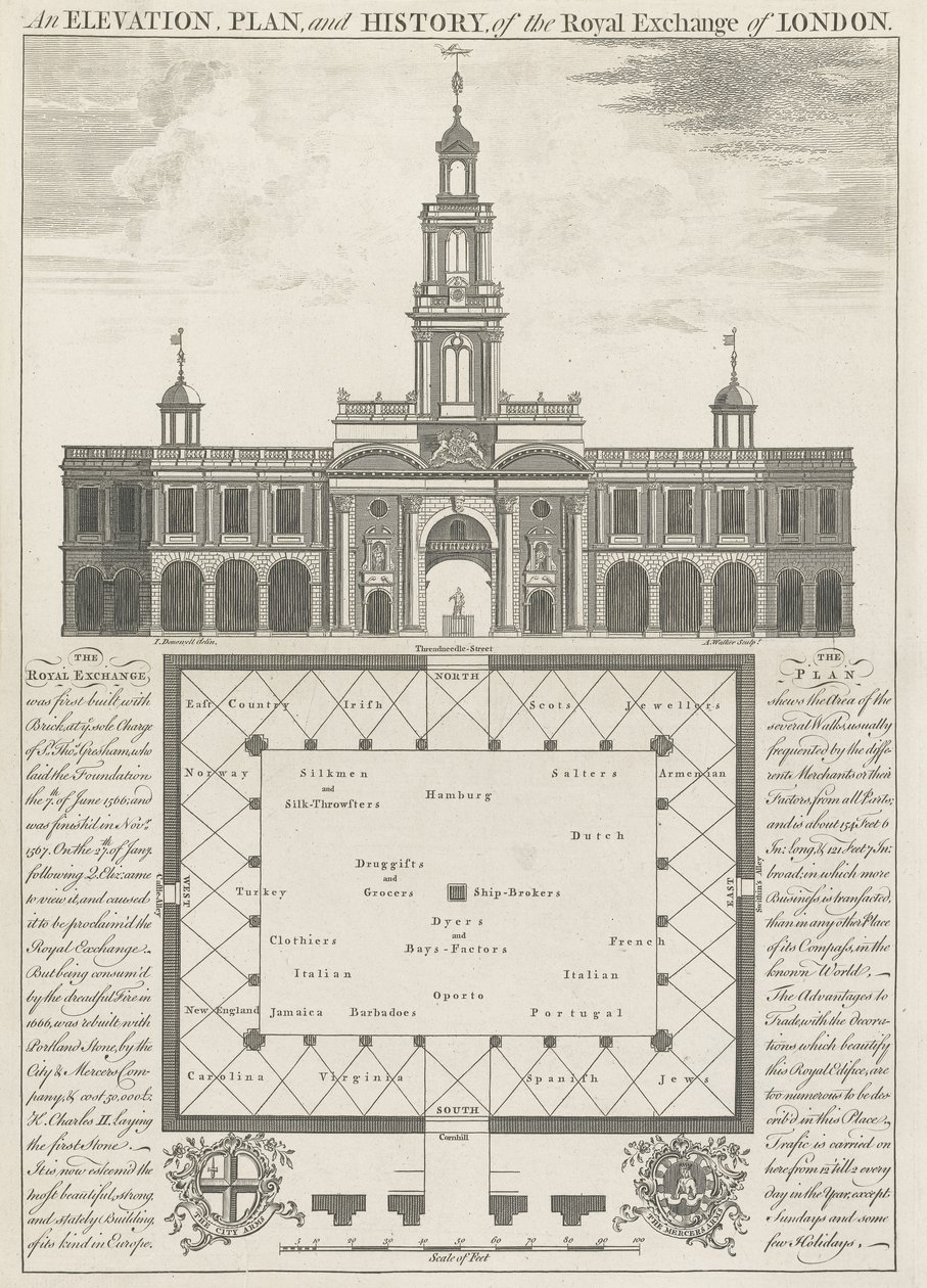 An Elevation, Plan and History of the Royal Exchange of London by John Donowell