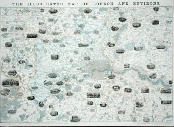 The Illustrated Map of London and Environs, c.1845-55 by John Dower