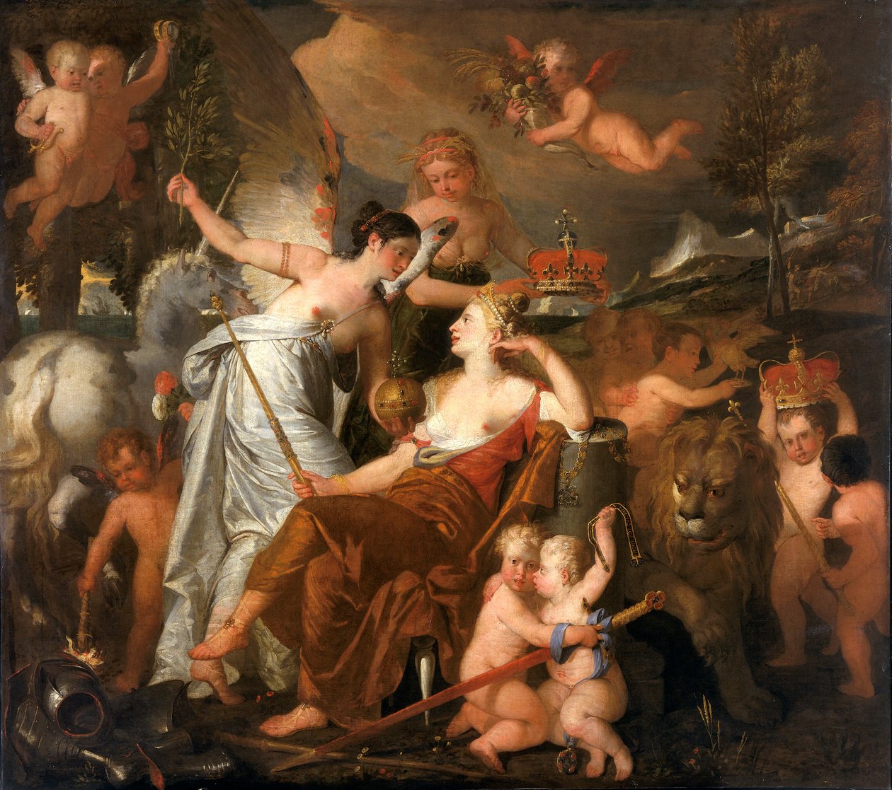 A Late Princess Personifying Peace Crowning the Glory of England Reflected on Europe by John Downman