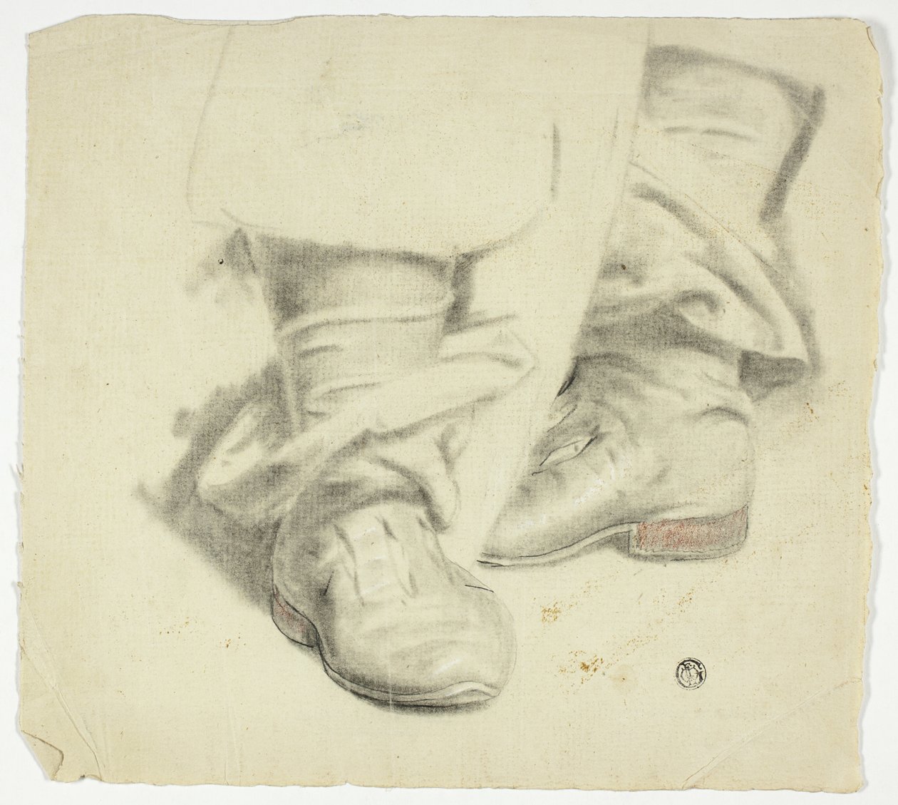 Seventeenth Century Boots of Standing Figure by John Downman
