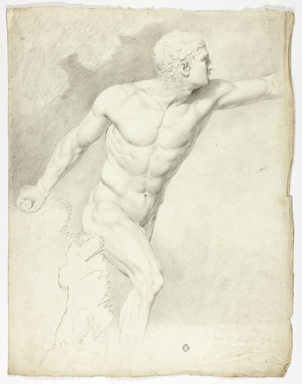 The Borghese Gladiator from the Statue in Rome by John Downman