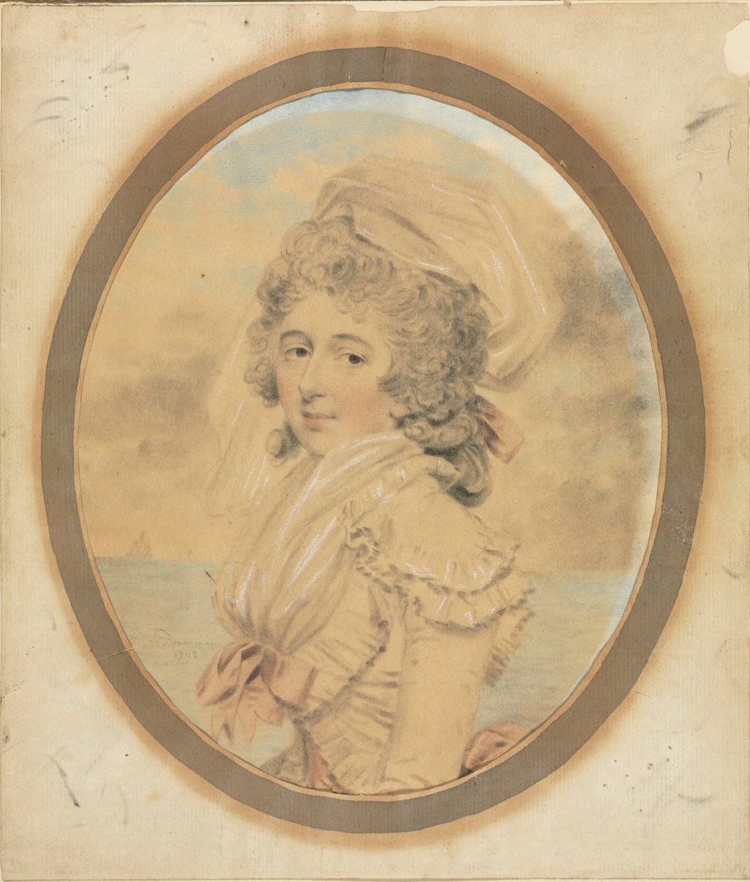 Young Lady with a Pink Bow on Her Bodice, 1792 by John Downman