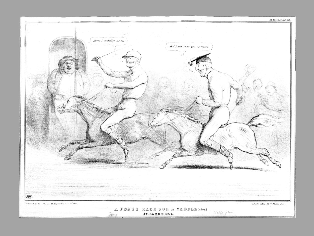 A Poney Race for a Saddle a Seat at Cambridge by John Doyle