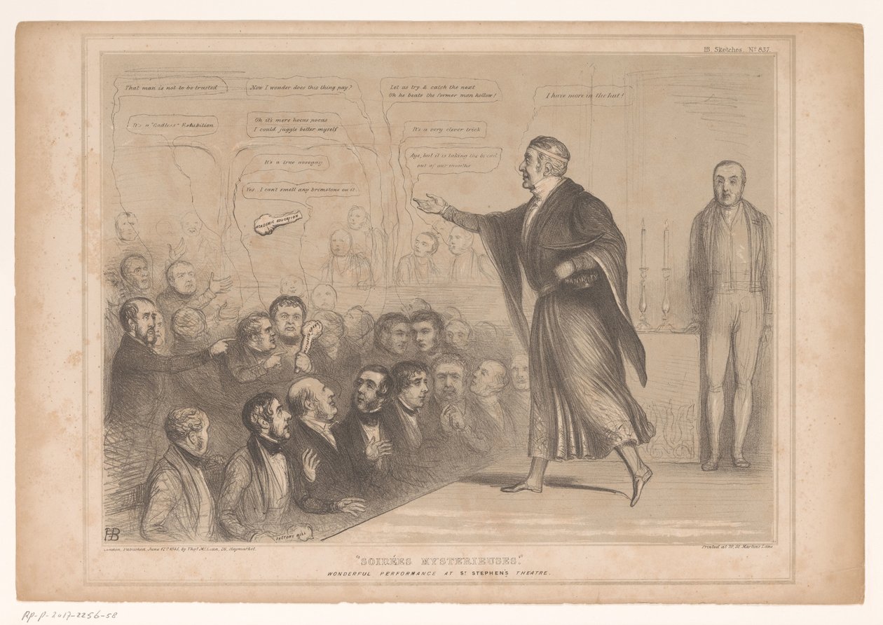Caricature of Sir Robert Peel as Magician by John Doyle