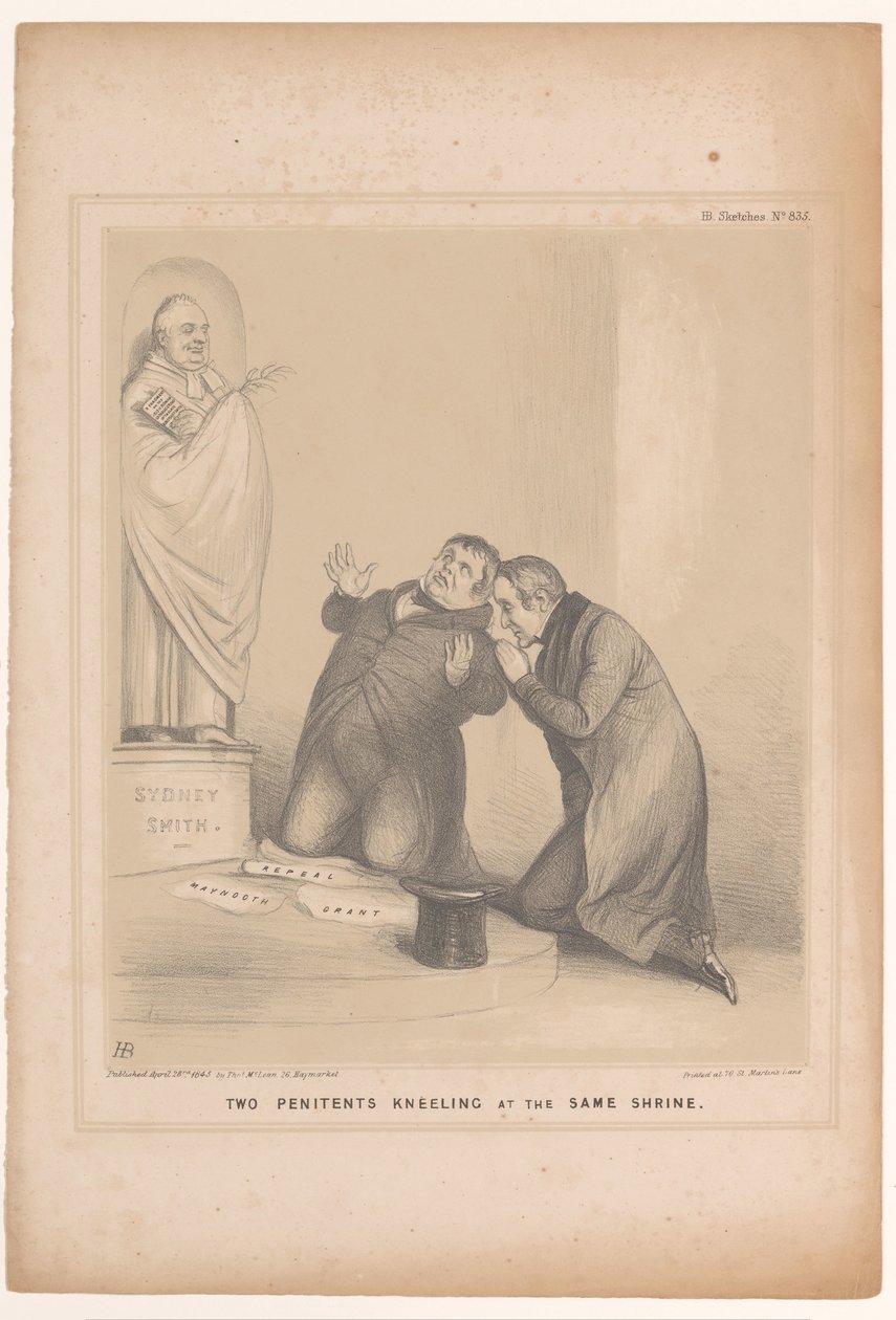 Caricature with Prime Minister Robert Peel and Daniel O