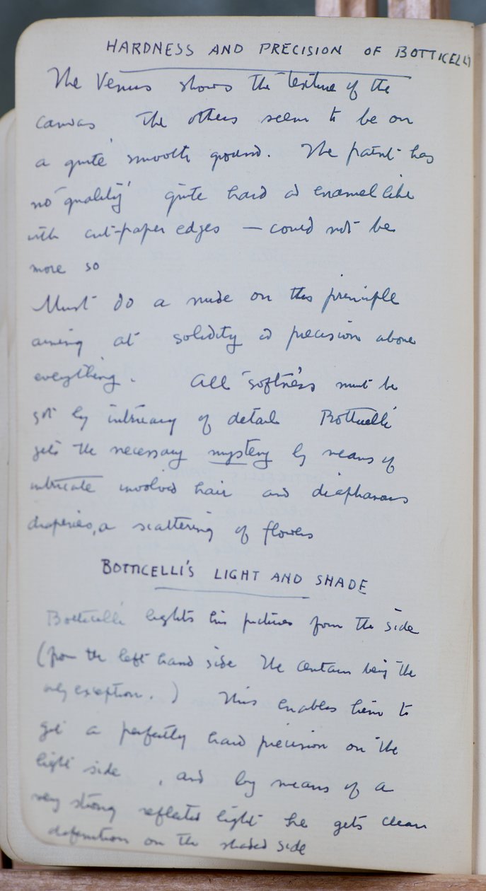 Sketch book containing 60 sketches and illustrations, writings on tempera paint and artists including Botticelli by John Duncan