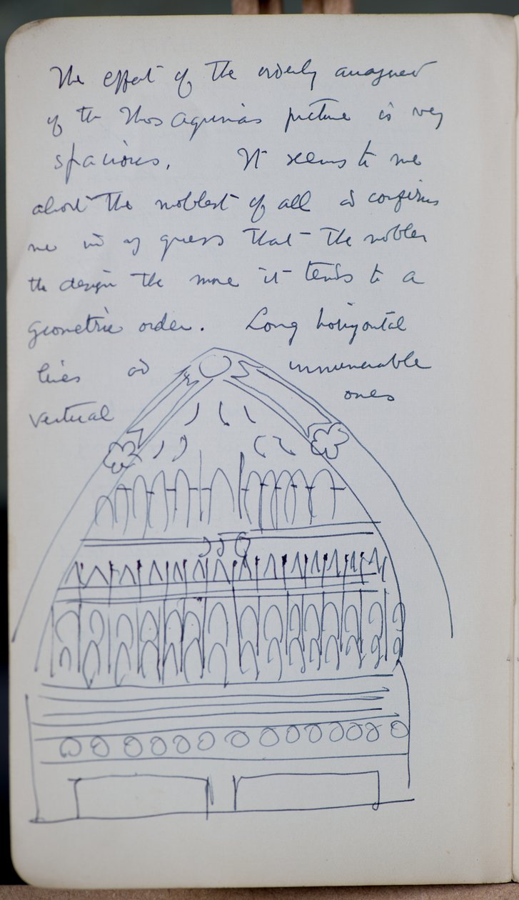 Sketch book containing 60 sketches and illustrations, writings on tempera paint and artists including Botticelli by John Duncan