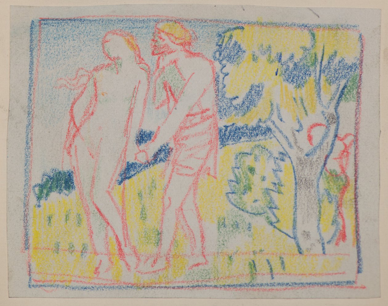 Untitled [Male & female figure in a landscape] by John Duncan
