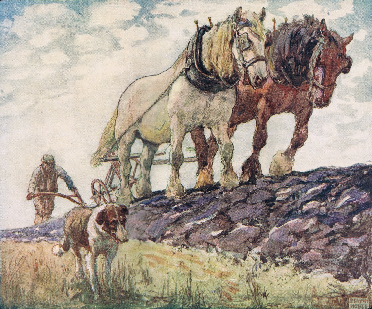 Ploughing the field, illustration from 