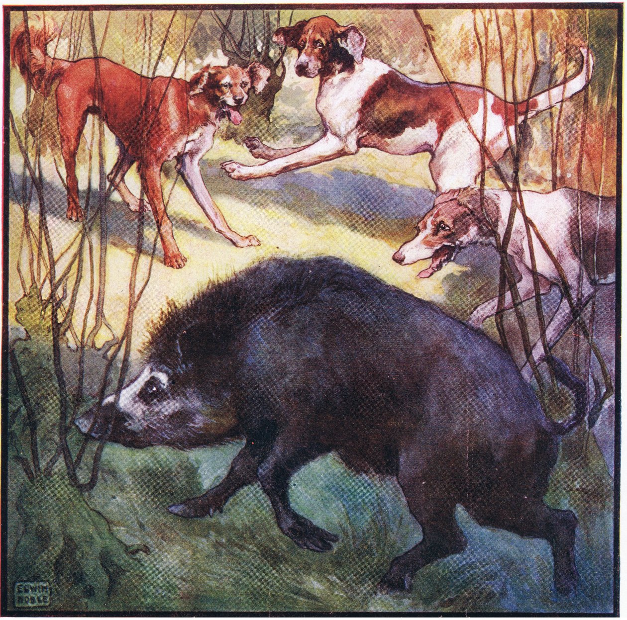 Putting his head a little down he came straight at me by John Edwin Noble