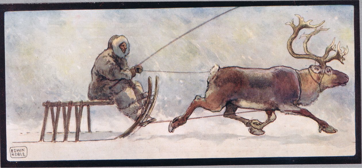 Reindeer and sleigh, illustration from 