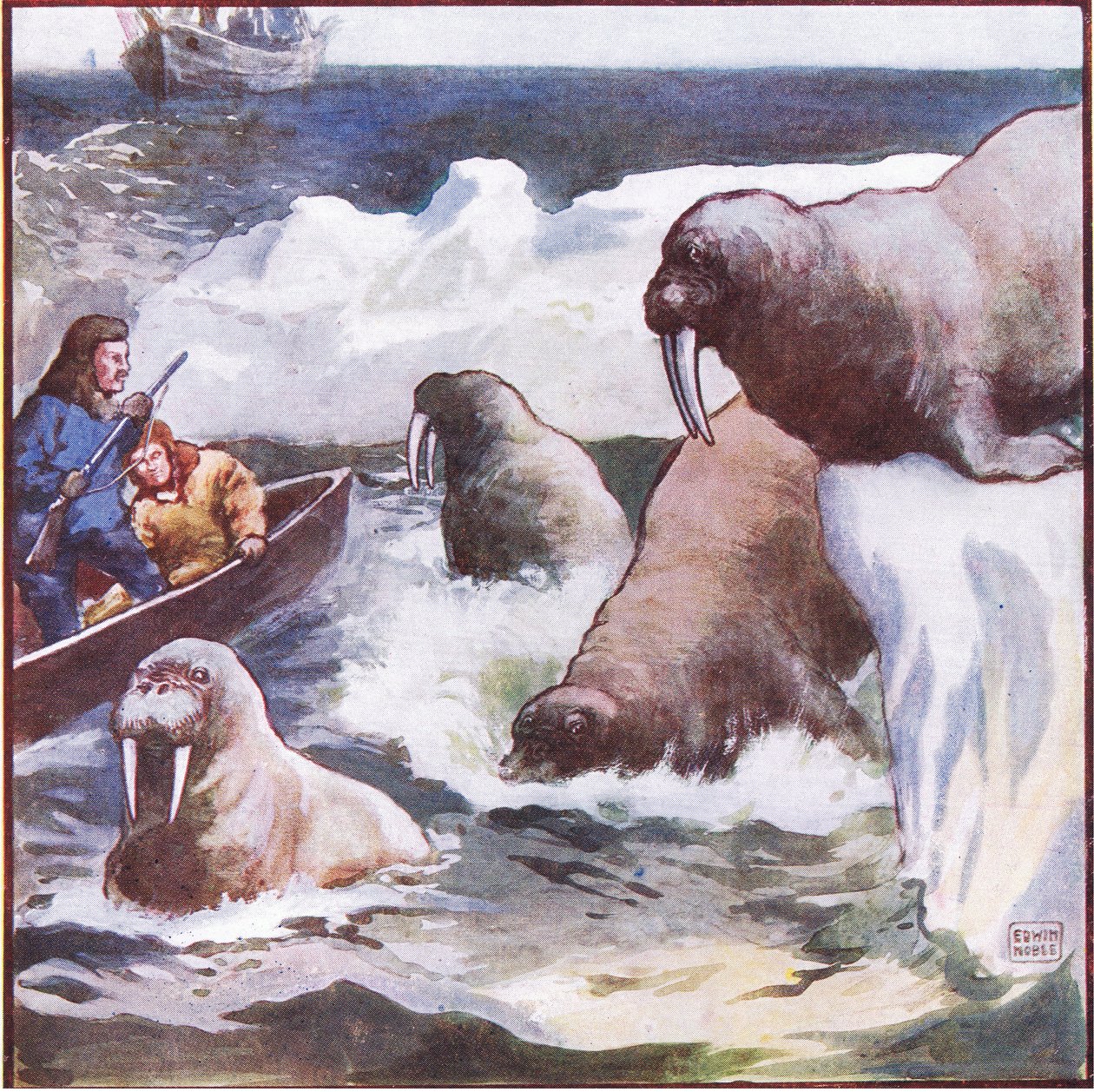 The Colossal Creatures Twisted Themselves Round with Incredible Celerity by John Edwin Noble