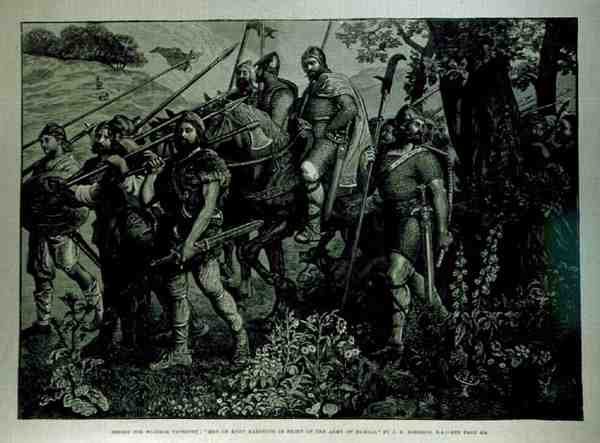 Design for Windsor Tapestry: Men of Kent Marching in Front of the Army of Harold by John Evan Hodgson