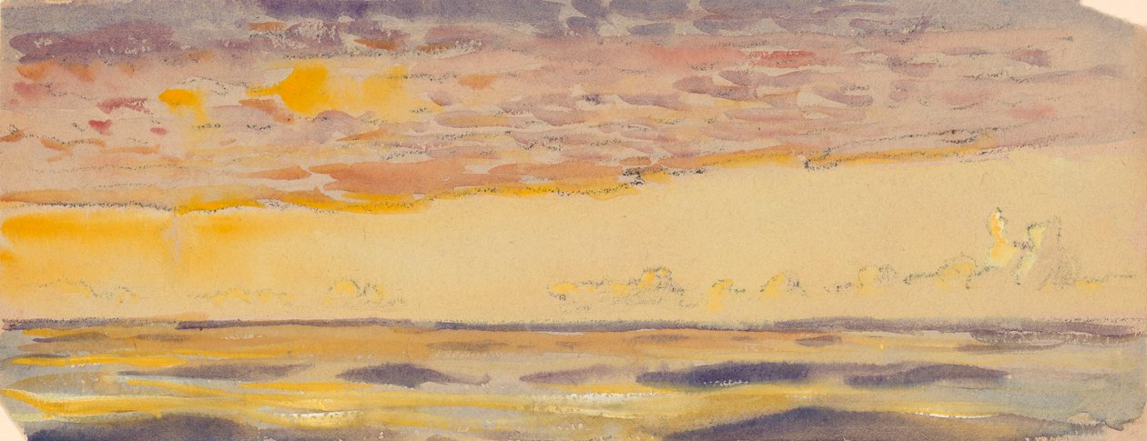 Seascape, Yellow Sea and Purple Clouds, Late 19th Century - Mid 20th Century by John Everett