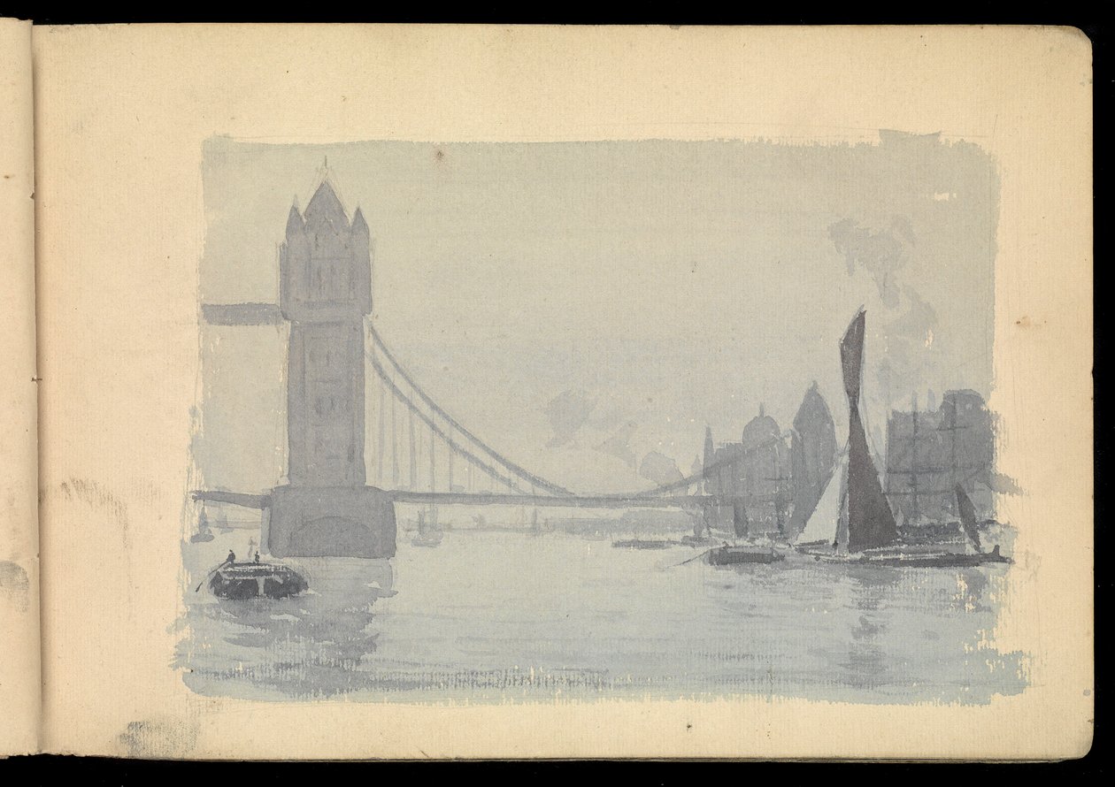 Thames London Scene, Sketchbook by John Everett