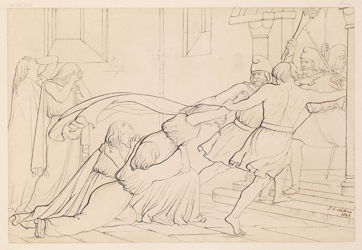 Elgiva Seized by the Order of Archbishop Odo by John Everett Millais