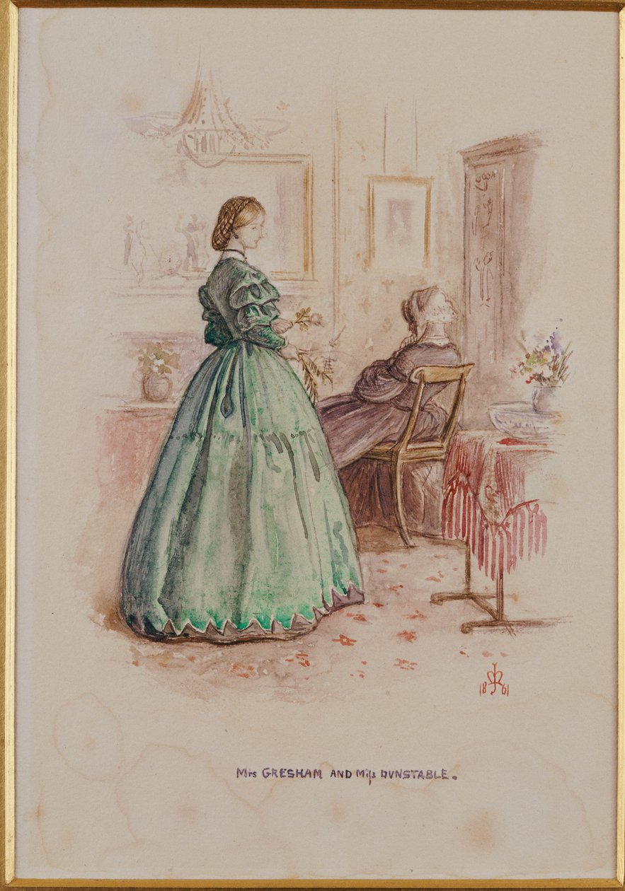 Mrs. Gresham and Miss Dunstable: An Illustration to Framley Parsonage by John Everett Millais