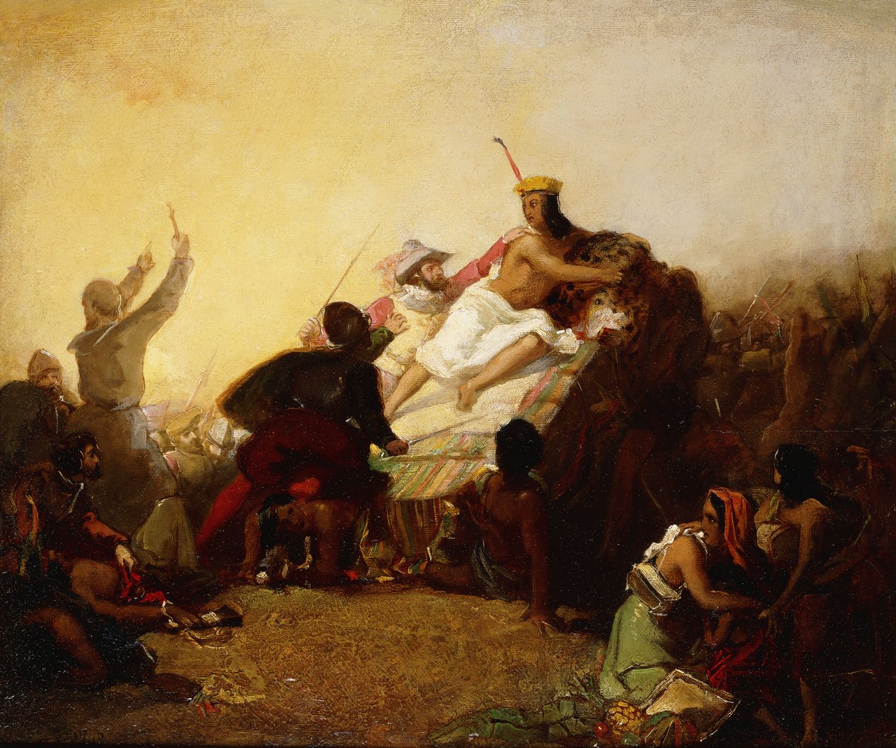 Pizarro Seizing the Inca of Peru by John Everett Millais